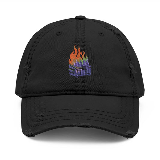 Embroidered Dumpster Fire Hat, Vintage Cap for Adventures, Hipster Style, Casual Fashion