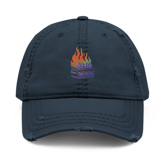 Embroidered Dumpster Fire Hat, Vintage Cap for Adventures, Hipster Style, Casual Fashion