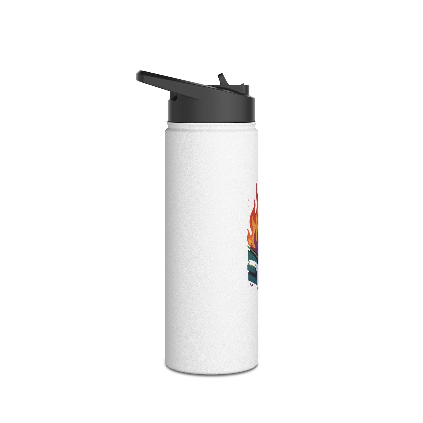 Matte Water Bottle: Dumpster Fire
