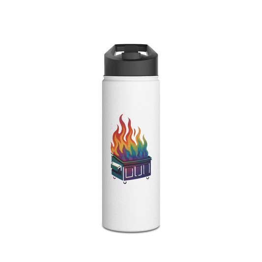 Matte Water Bottle: Dumpster Fire